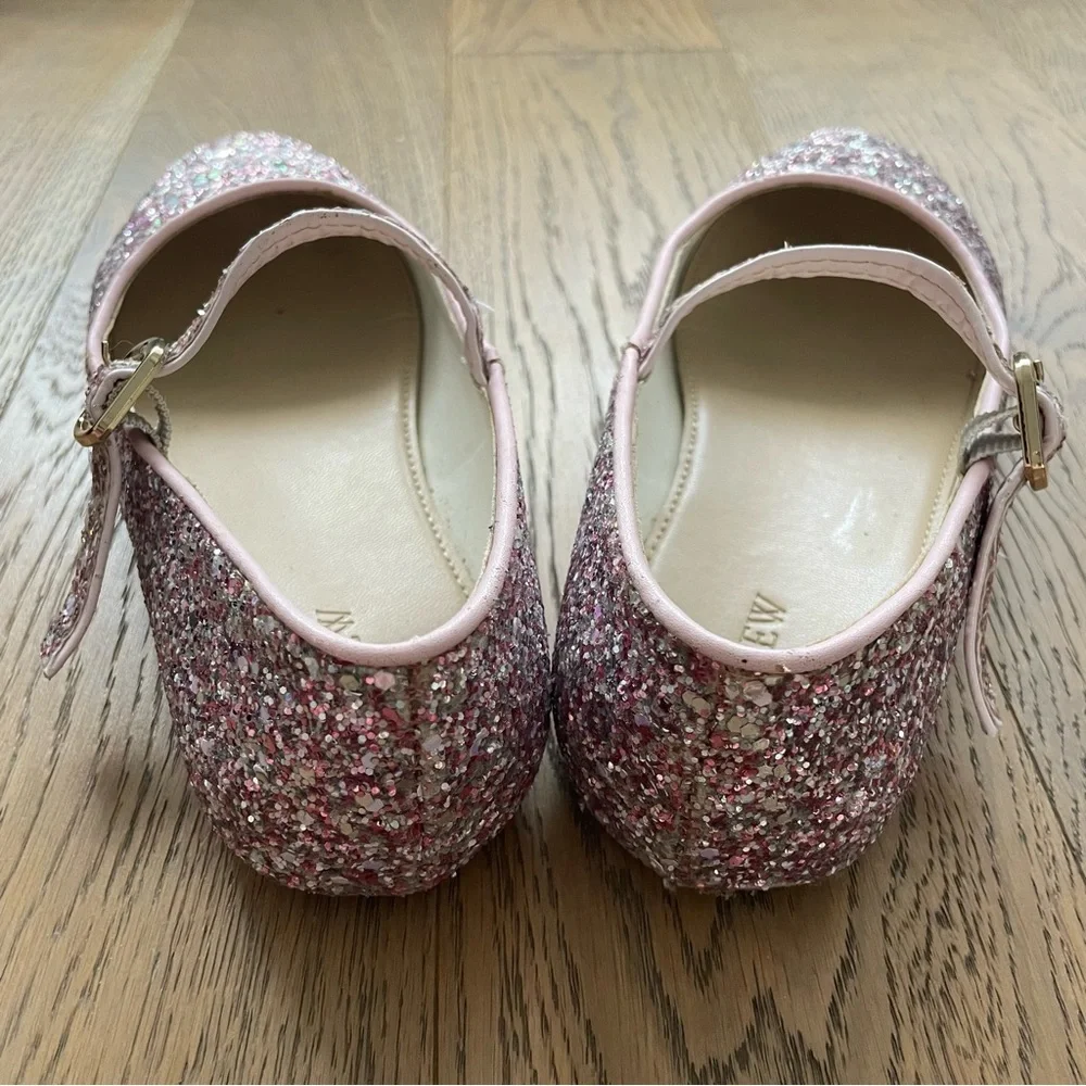 J. Crew Pink Dress Flats with Glitter Finish - Picture 3 of 6